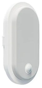 LED vonkajšie nástenné svietidlo s pohybovým čidlom OVAL LED/10W/230V IP65 biele