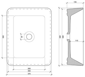 LOTOSAN HELLA umývadlo na dosku 48 x 37 x 13,5 cm biela LK5030