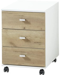 Germania Rolling Filing Cabinet "Altino" 40x48,9x56,9 cm Navarra-oak and White 426459