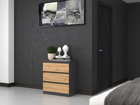 Komoda Musecalo 1 (antracit + dub artisan). Akcia -21%. Vlastná spoľahlivá doprava až k Vám domov. 1132779