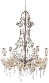 Závesný svietnik retro vintage patina XXL Ø69*93