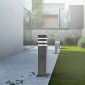 Vonkajšia lampa s zásuvkou TEKSAS 1xE27/20W/230V 44 cm IP44 antracit