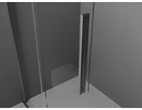 Mexen Velar, sprchová zástena s posuvnými dverami Walk-in 75 x 200 cm, 8mm sklo námraza, brúsený grafit, 871-075-000-33-95