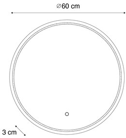 Moderné zrkadlo do kúpeľne 60 cm vrátane LED a dotykového stmievača - Sebas
