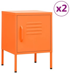 Nočné stolíky 2 ks oranžové 35x35x51 cm oceľ 3095208