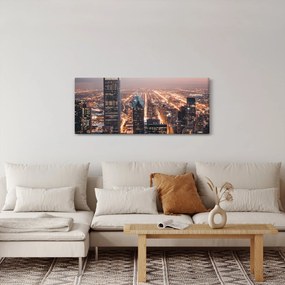 Obraz svietiacej metropoly (120x50 cm)