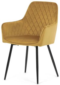 Autronic BONTEC Jedálenská stolička, čierna, zamatová látka, DCH-215 BK4 Farba: Žltá