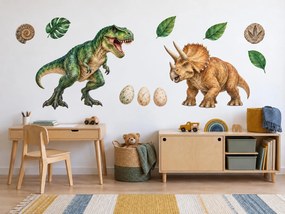 T-rex a triceratops pravekné nálepky do detskej izby pre chlapcov na stenu arch 46 x 29 cm