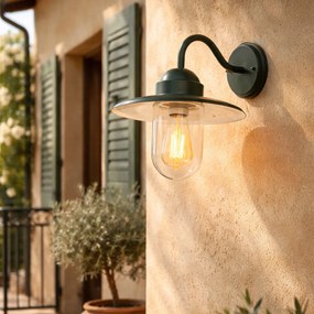 Moderné vonkajšie nástenné svietidlo tmavozelená IP44 - Kansas