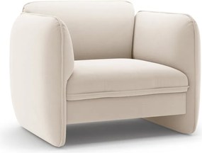 Krémovobiele zamatové kreslo Georgia – Micadoni