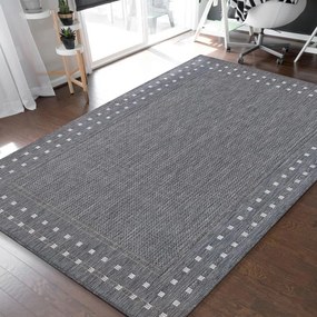 Luxusný obojstranný sivý koberec s ozdobným okrajom Šírka: 80 cm | Dĺžka: 150 cm