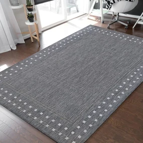 Luxusný obojstranný sivý koberec s ozdobným okrajom Šírka: 80 cm | Dĺžka: 150 cm