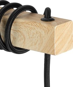 Inteligentné nástenné svietidlo čierne s drevom vrátane WiFi A60 - Chon