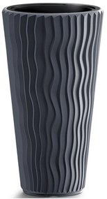 Vysoký plastový kvetináč DPSP400 39 cm - antracit