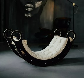 Montessori drevená hojdačka čierna L Šedá