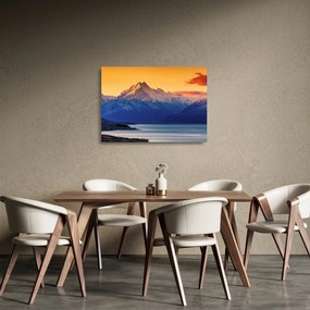 Sklenený obraz - Jazero Pukaki (70x50 cm)