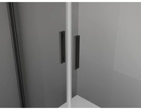 Mexen Exo, sprchovací kút s krídlovými dverami 70 x 100 cm, 6mm číre sklo, čierny profil, 8182-070-100-70-00