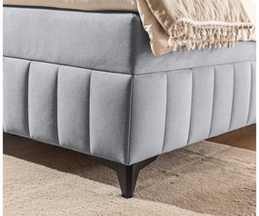 Posteľ Boxspring Wasil 180x200 s úložným priestorom - popolavý hydrofóbny zamat Element 24