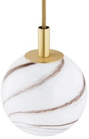 Argon 8450 - Luster na lanku ALMIROS 1xE14/7W/230V pr. 12 cm alabaster zlatá