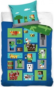Bavlnené posteľné obliečky Minecraft - motív Mobs - 100% bavlna - 70 x 90 cm + 140 x 200 cm