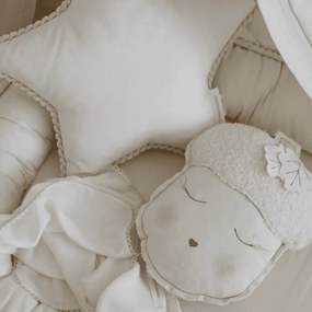 Mini Boho vankúš hviezda s bublinkami vanilka 38 cm