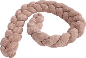 Ružový menčestrový mantinel do postieľky 200 cm – Meowbaby