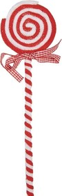 Bielo-červený vianočný zápich lízanky Lollipop - 9*1*41 cm
