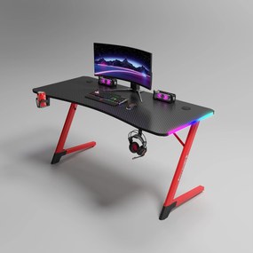 Herný stôl BG01 čierno-červený 140 cm