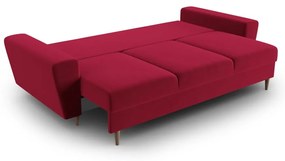 Červená zamatová rozkladacia/s úložným priestorom pohovka 235 cm Kyoto – Cosmopolitan Design