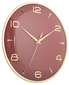 Dizajnové nástenné hodiny Karlsson 6017RD červené,priemer 40 cm