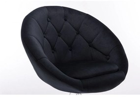 LuxuryForm Barová stolička VERA VELUR na zlatom tanieri - čierna