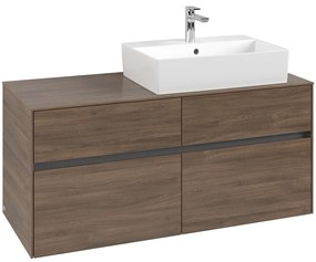 VILLEROY &amp; BOCH Collaro závesná skrinka pod umývadlo na dosku (umývadlo vpravo), 4 zásuvky, 1200 x 500 x 548 mm, Arizona Oak, C13000VH