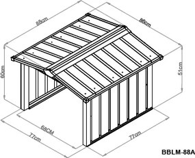 Garáž pre robotickú kosačku BestBerg BBLM-88A / 88 × 86 × 60 cm / antracit