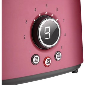 Sencor - Hriankovač s dvoma otvormi a ohrievacím roštom 1000W/230V ružový