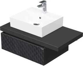 Skrinka do kúpeľne s umývadlom Intedoor DESK 3D čierna matná 90,5 x 44,4 x 50,2 cm DE 54 3D 90 L STORM 1Z U129