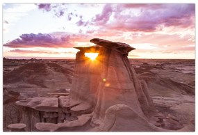 Obraz - západ slnka na púšti (90x60 cm)