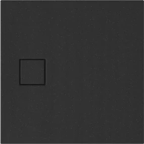 Cersanit Tako Slim, štvorcová akrylátová sprchová vanička 80x80x4 cm + čierny sifón, čierna, S932-165