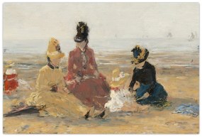 Obraz - Eugène Boudin, On the Beach, Trouville, reprodukcia (90x60 cm)