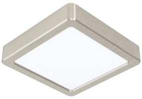 EGLO LED stropné svietidlo FUEVA 5, 10,5 W, denné biele svetlo, 16x16 cm, štvorcové, strieborné