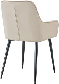 Jedálenská stolička Ferndale - zamat - krémová