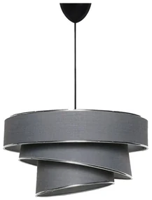Závesné svietidlo v antracitovo-striebornej farbe s textilným tienidlom ø 40 cm Couper – Opviq lights