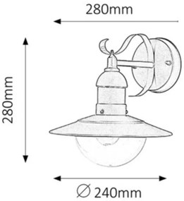 Rabalux 8270 - Vonkajšie nástenné svietidlo OSLO 1xE27/60W/230V