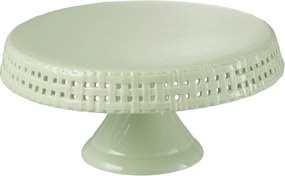 Zelený keramický podnos na nohe Hella Pastel Green M - Ø 25*12cm