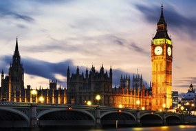 Fototapeta nočný Big Ben v Londýne - 300x200