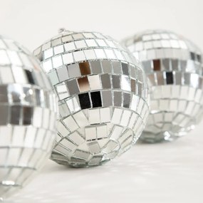 Závesná vianočná dekorácia DISCO strieborná 754104 (3 ks)