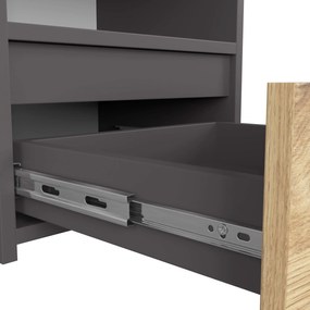 Noční stolek CL1 40 cm grafitově šedý/dub artisan