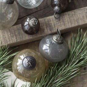 Ib Laursen Vianočná ozdoba Pebbled Glass Honey 8 cm