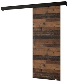 Posuvné dvere 90 cm Sharlene I (drevo old style + čierna matná + čierna). Vlastná spoľahlivá doprava až k Vám domov. 1043618
