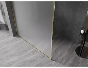 Mexen Kioto-F, sprchová zástena s rámom 130 x 202 cm, 8 mm sklo námraza, zlatý lesklý profil, 800-130-104-50-30