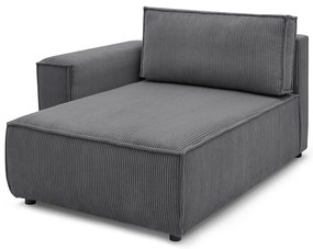 Tmavosivý menčestrový modul pohovky (ľavý roh) Nihad modular – Bobochic Paris